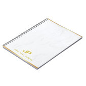 Carnet Moderne Élégant Modèle de Marbre à Monogramme Doré (Côté gauche)
