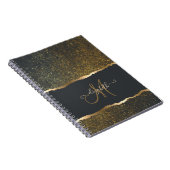 Carnet Moderne Élégant Monogramme au Touché d'Or (Côté Droit)