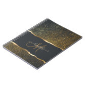 Carnet Moderne Élégant Monogramme au Touché d'Or (Côté gauche)