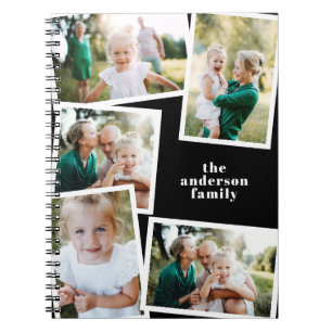 Carnet Moderne élégant multi photo famille élégant noir