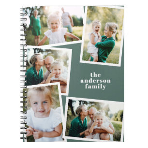 Carnet Moderne élégant multi photo famille élégant sage é