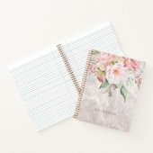 Carnet Moderne Elégant rose Peony Floral Marbre (Intérieur)
