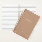 Carnet Moderne Élégant Script Minimal Beige Personnalisé (À l'intérieur)