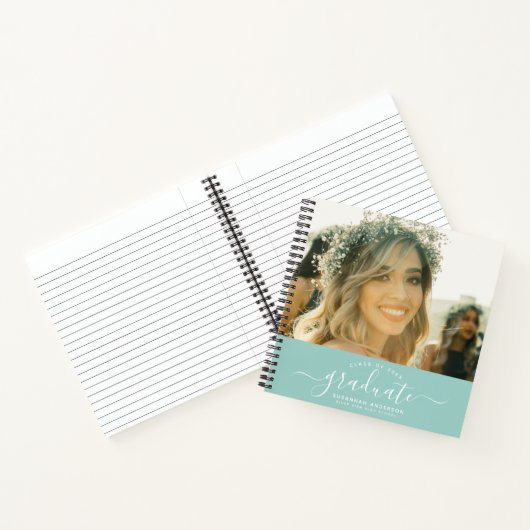 Carnet Moderne Élégant Script Photo Graduation Invité (Intérieur)