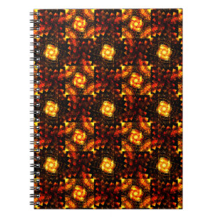 Carnet Moderne élégante bohème dorée Motif d'art abstrait
