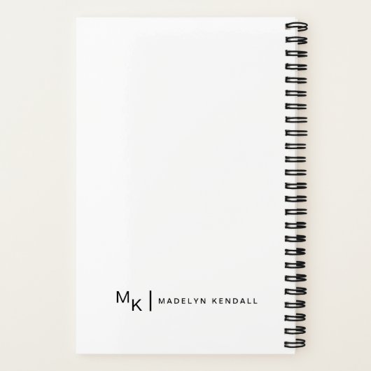 Carnet Moderne Élégante Calligraphie Script Personnalisée (Verso)