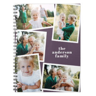 Carnet Moderne élégante famille multi photo élégant viole