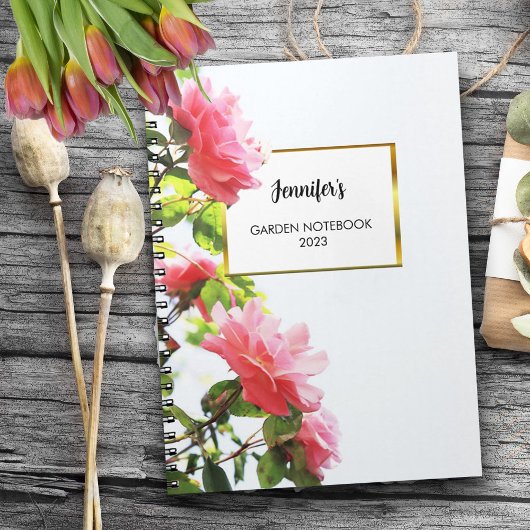 Carnet Moderne élégante roses rose personnelle