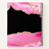 Carnet moderne en marbre rose or Girly Chic Nom (Dos)
