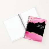 Carnet moderne en marbre rose or Girly Chic Nom (Intérieur)