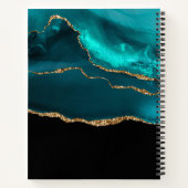 Carnet Moderne et élégant Turquoise Agate & Gold Ribbon s (Dos)