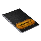 Carnet Moderne Faux Cuir Noir et jaune (Côté Droit)