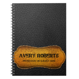 Carnet Moderne Faux Cuir Noir et jaune