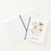 Carnet Moderne Fleur Personnalisée Douce (Intérieur)