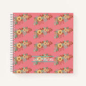 Carnet Moderne Floral Boho Rose (Devant)
