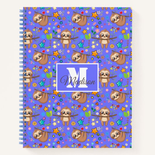 Carnet Moderne Floral mignon Motif | Personnalisable (Devant)