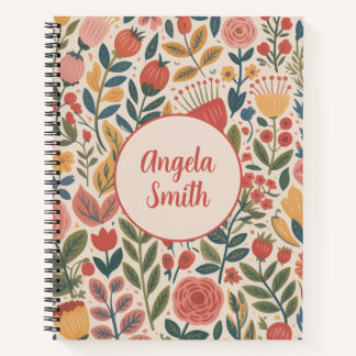 Carnet Moderne Floral Rose
