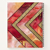Carnet Moderne Géométrique Personnalisé Rouge Or Unique (Dos)