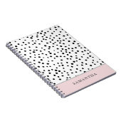 Carnet Moderne Girly Pastel Rose Avec Nom Personnalisé (Côté Droit)