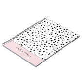 Carnet Moderne Girly Pastel Rose Avec Nom Personnalisé (Côté gauche)