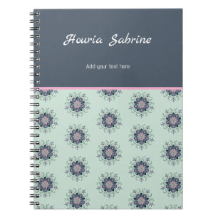 Carnet Moderne gribouillis de mandala floral turquoise ro