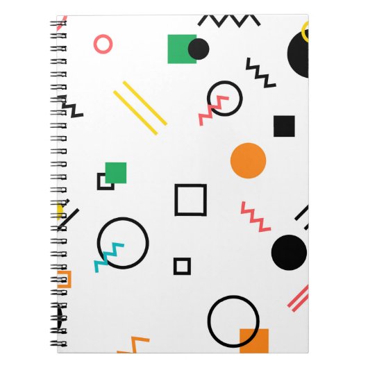 Carnet Moderne, ludique, cool, tendance, Memphis géométri (Devant)