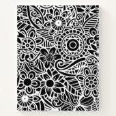 Carnet Moderne Mandela Floral Blanc Noir INITIAL Chic (Dos)