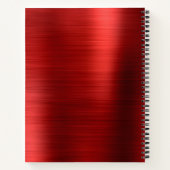 Carnet Moderne Métallique Simple Rouge Brossé (Dos)