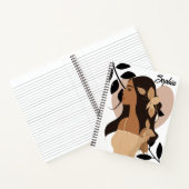 Carnet Moderne minimal Abstrait Boho Girl Nom personnalis (Intérieur)