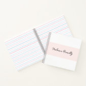 Carnet Moderne minimaliste chic rose blanc (Intérieur)