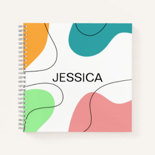 Carnet Moderne Minimaliste Coloré Abstrait Personnalisé