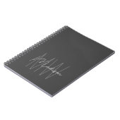 Carnet Moderne minimaliste Gris Monogramme (Côté gauche)
