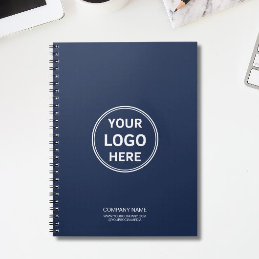 Carnet Moderne Minimaliste Logo Bleu Marine