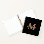 Carnet Moderne minimaliste Monogramme Noir (Intérieur)
