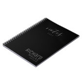 Carnet moderne minimaliste noir (Côté gauche)