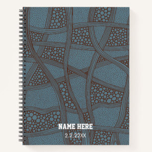 Carnet Moderne modèle abstrait écriture Nom personnalisé