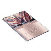 Carnet Moderne Monogramme Abstrait Rose Gold Pailleté (Côté Droit)