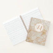 Carnet Moderne Monogramme blanc et or brillant (Intérieur)