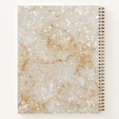 Carnet Moderne Monogramme blanc et or brillant (Dos)