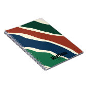 Carnet Moderne Monogramme en script avec rayures vertes e (Côté Droit)