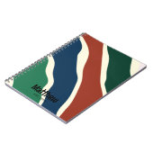 Carnet Moderne Monogramme en script avec rayures vertes e (Côté gauche)