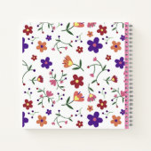 Carnet Moderne monogramme floral coloré violet (Dos)