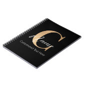 Carnet Moderne Monogramme Initial C & Nom Personnalisé (Côté gauche)