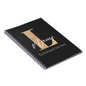 Carnet Moderne Monogramme Initiale L & Nom Personnalisé (Côté Droit)