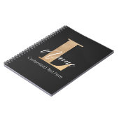 Carnet Moderne Monogramme Initiale L & Nom Personnalisé (Côté gauche)