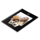 Carnet Moderne Monogramme Noir Or (Côté gauche)