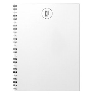 Carnet Moderne Monogramme Professionnel Plat Initiales si