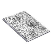 Carnet Moderne Motif Simple Oiseaux Noir et Blanc (Côté Droit)