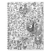 Carnet Moderne Motif Simple Oiseaux Noir et Blanc (Devant)