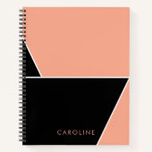 Carnet Moderne Noir élégant tendance personnalisée (Devant)